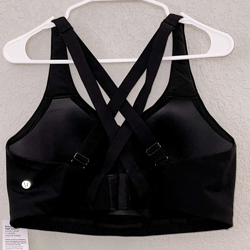 lululemon Energy bra high support black color size 40D Cross-Back Sports Bra NWT - Picture 7 of 12